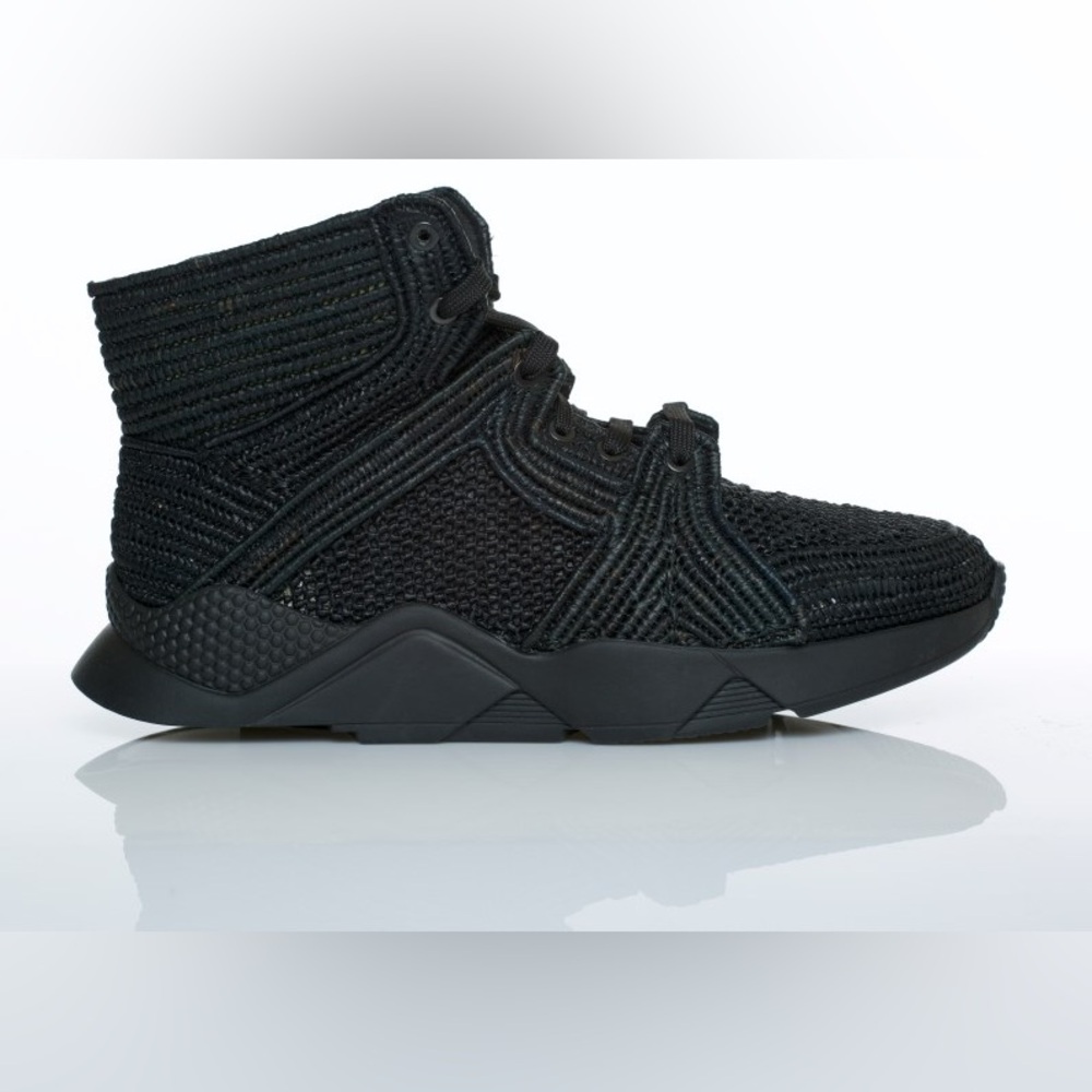 CLERGERIE SYBILLE RAFFIA BLACK SNEAKERS 40 9.5